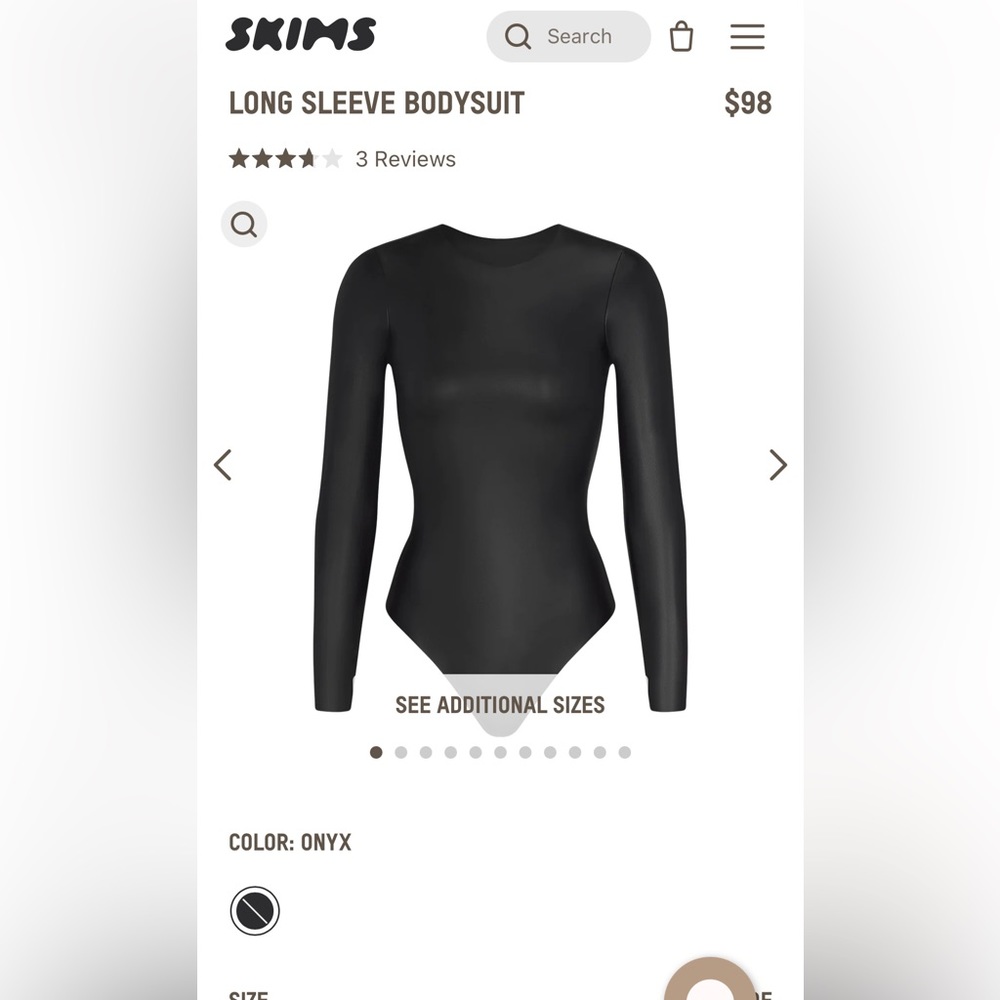 SKIMS Faux Leather Long Sleeve Bodysuit